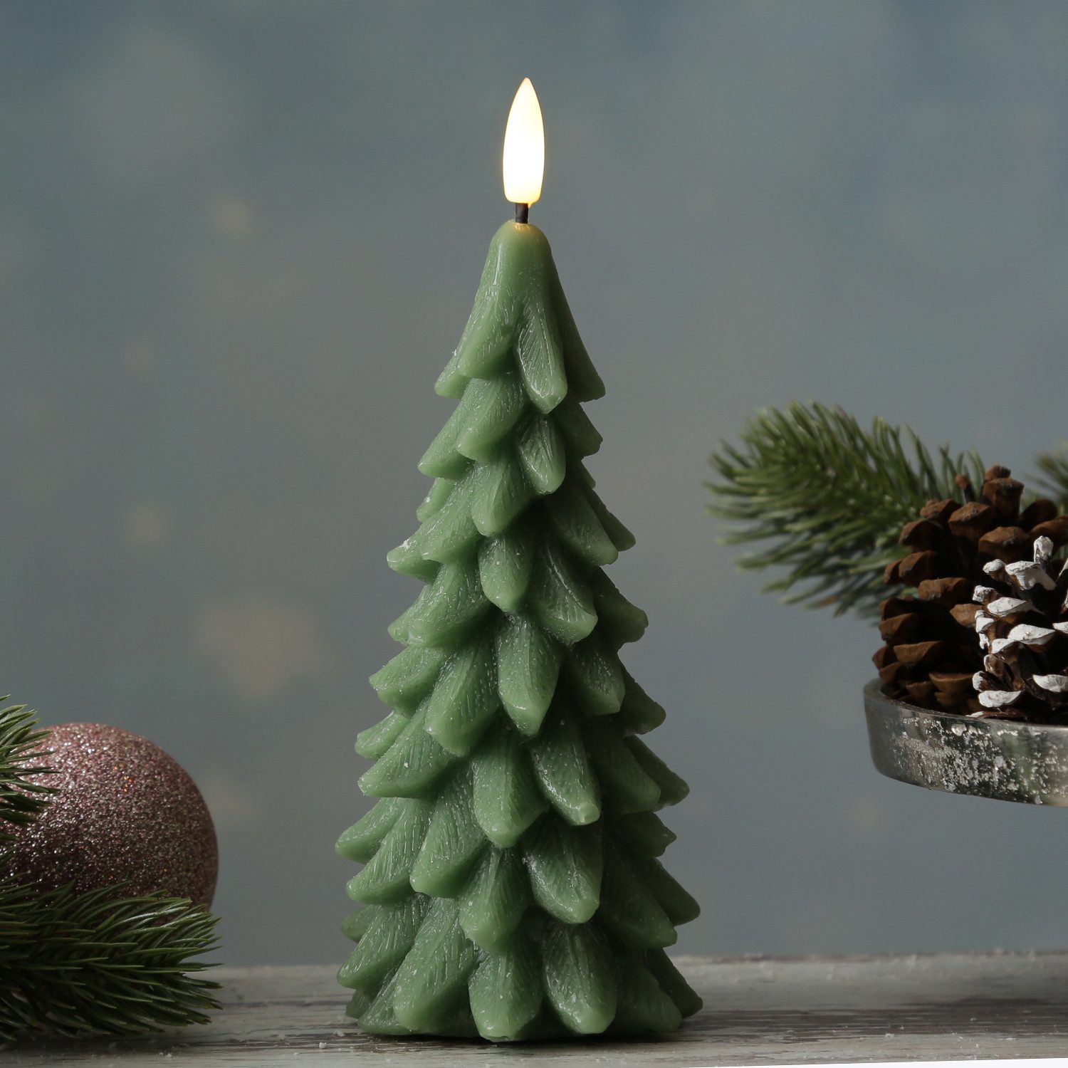 MARELIDA LED-Kerze Tannenbaum Weihnachtsbaum Baumform Echtwachs günstig online kaufen