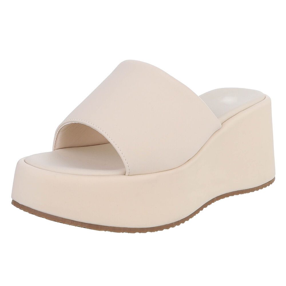 Ital-Design Moderne Plateau-Sandalen für Damen, vielseitig und komfortabel Plateausandaletten (91512093) Keilabsatz/Wedge Keilsandaletten in Beige