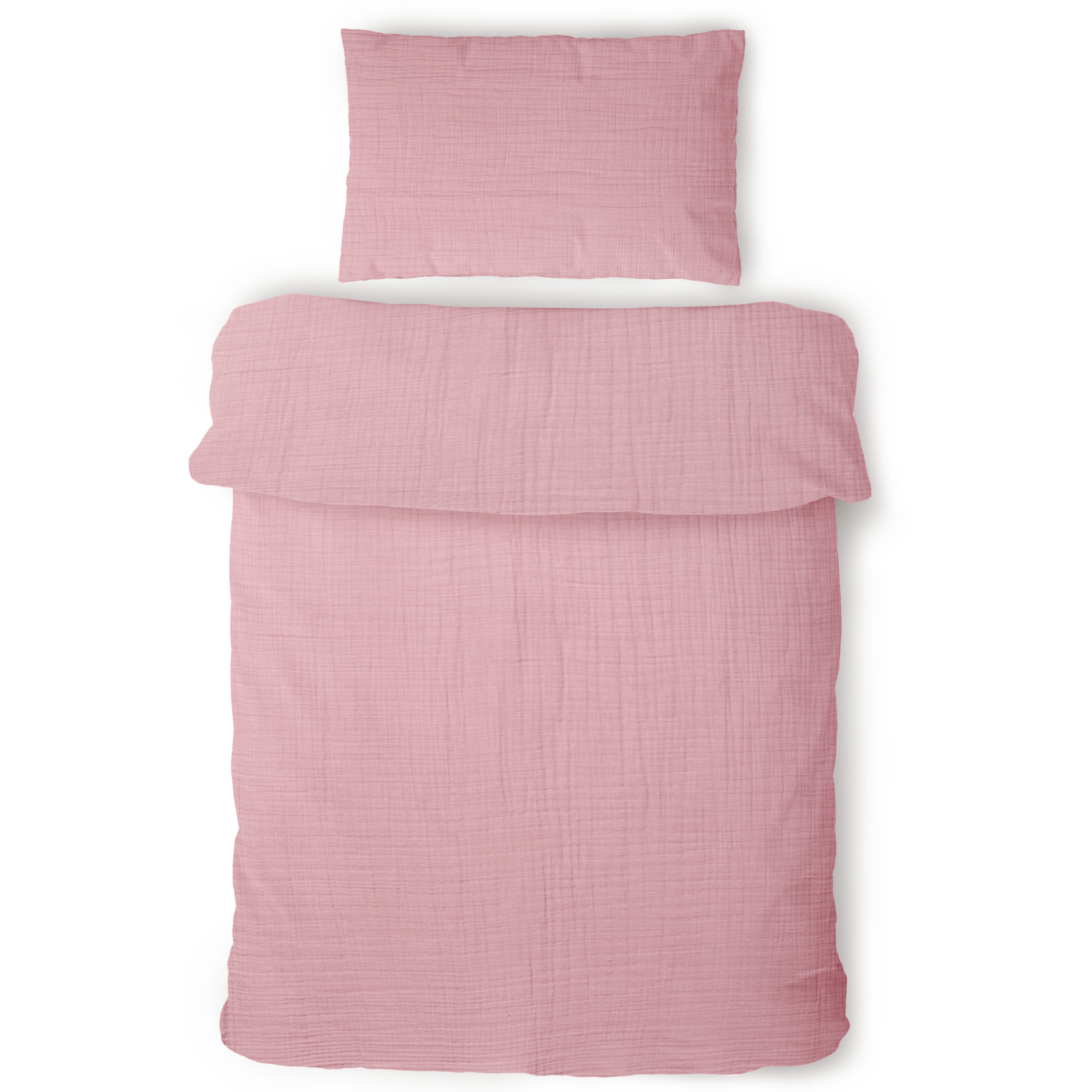 Kinderbettwäsche Musselin 2 teilig aus 100% Baumwolle in 100x135 cm + 40x60 cm