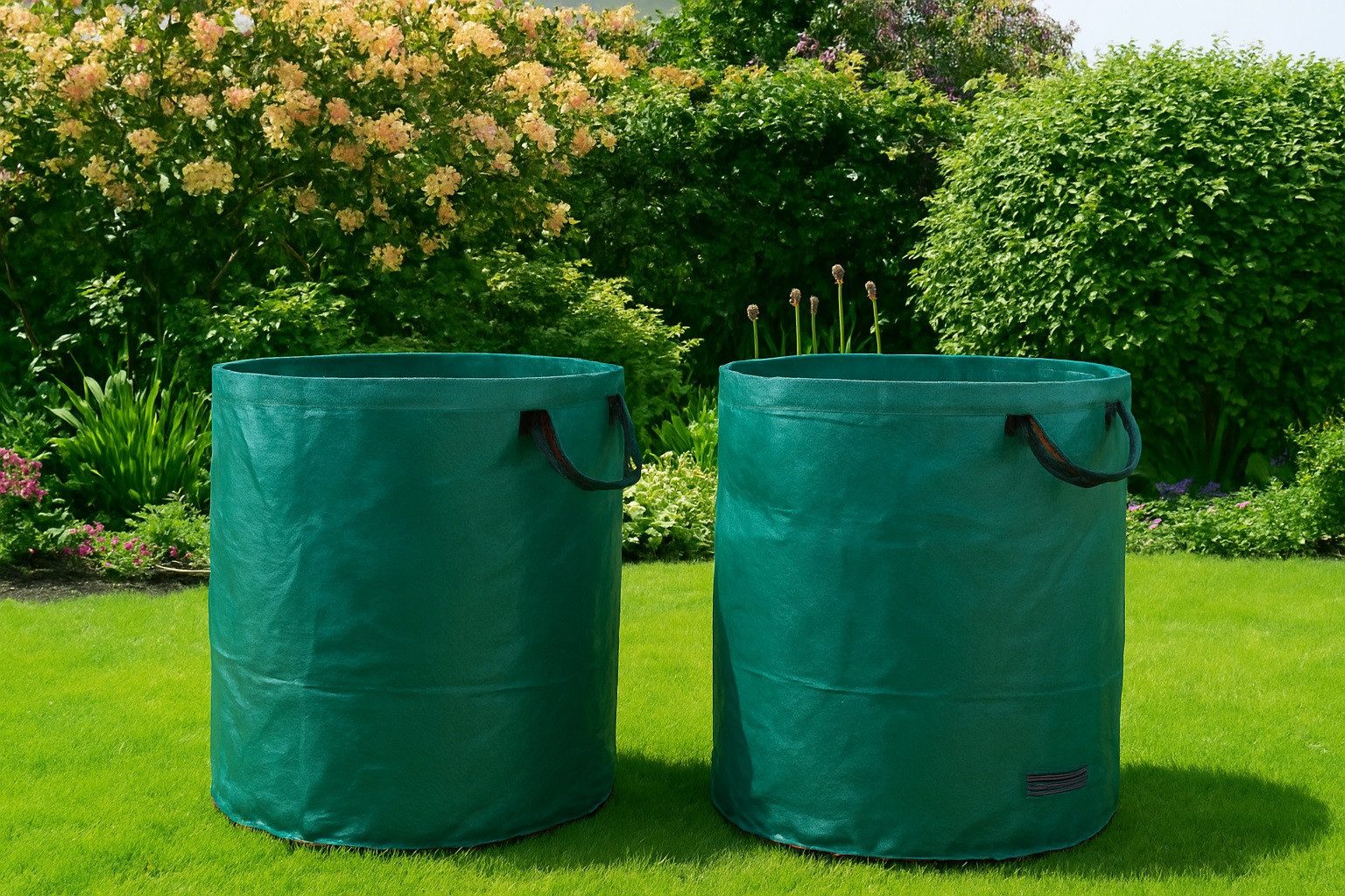 Gardissimo Gartensack 2 er Set Gartenabfallsack je 272 Liter Laubsack, für Gartenabfall, 272 l, (Spar-Set, 2-tlg., 2er Set), wetterfest mit Tragegriffen und Stabilationsringen