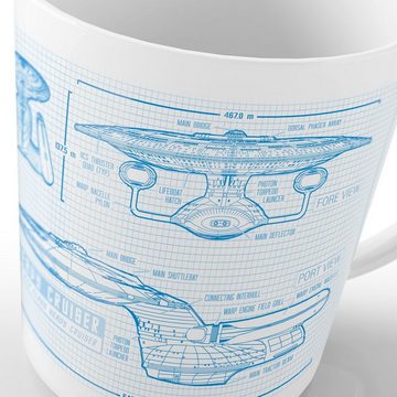 style3 Tasse, Keramik, NCC-1701-D Kaffeebecher Tasse star trek trekkie enterprise raumschiff das nächste jahrhundert