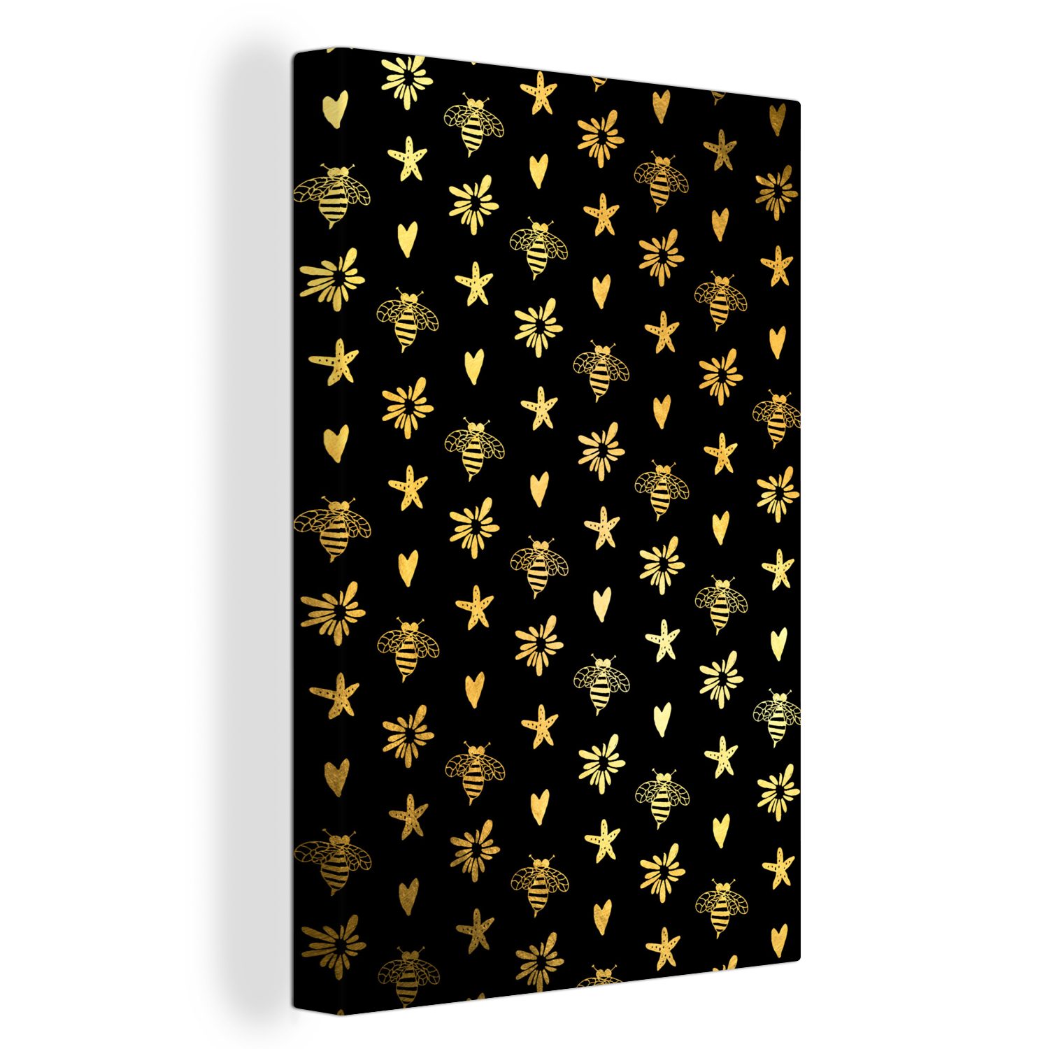 OneMillionCanvasses® Leinwandbild Gold - Muster - Form, (1 St), Leinwandbild fertig bespannt inkl. Zackenaufhänger, Gemälde, 20x30 cm