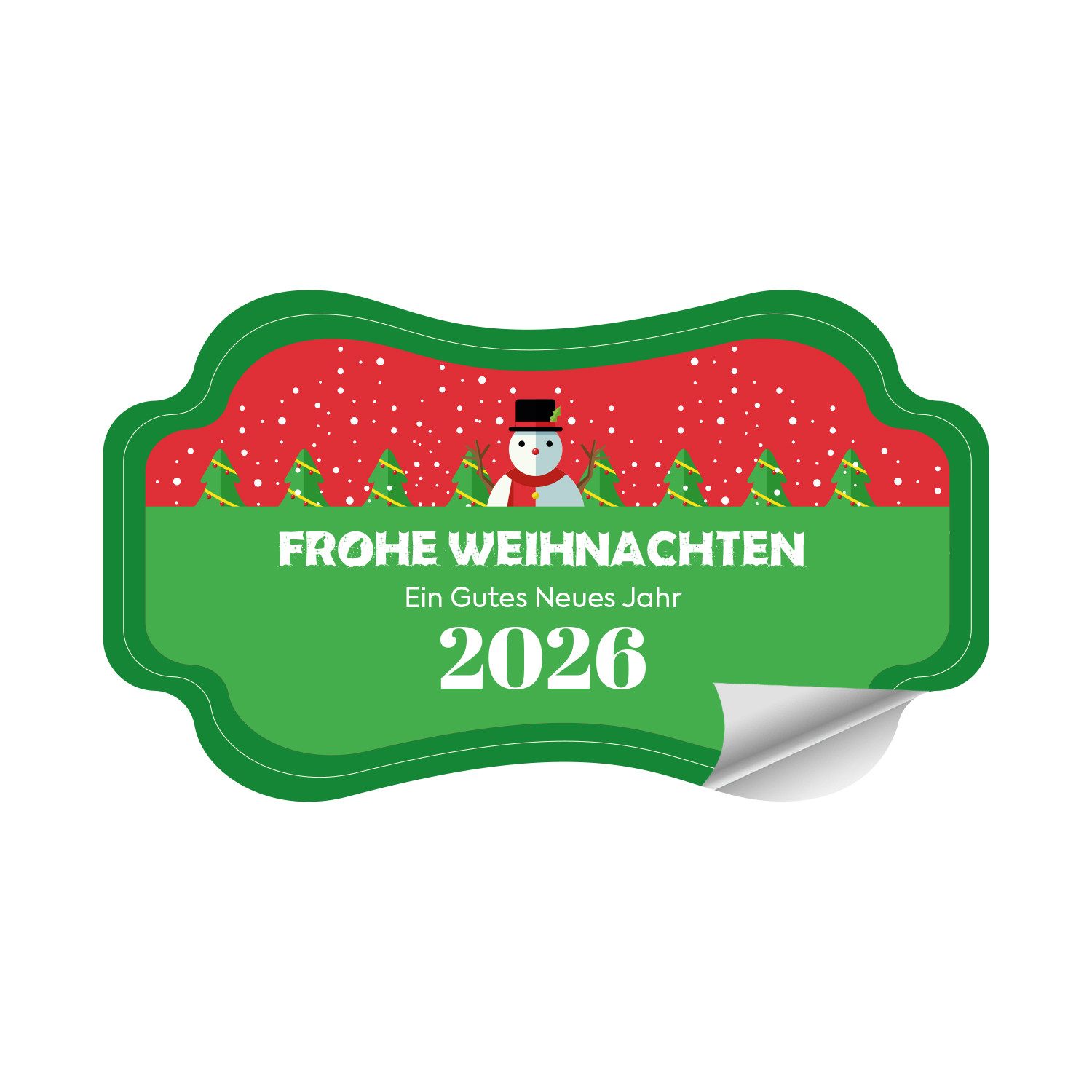 PrintGoing Aufkleber Weihnachtsaufkleber–Frohe Weihnachten, selbstklebend und bunt, 60 Stüc, Bunte Weihnachtsmotive, 9 verschiedene Muster, 60 Stück