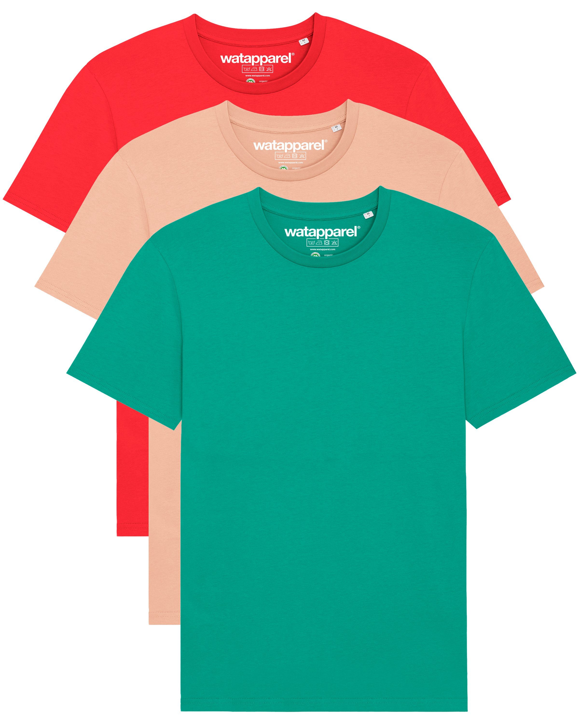 wat? Apparel Print-Shirt Deck Red Peche (1-tlg) Pack Creator Go Basic Fraiche 3er Green / / Chair