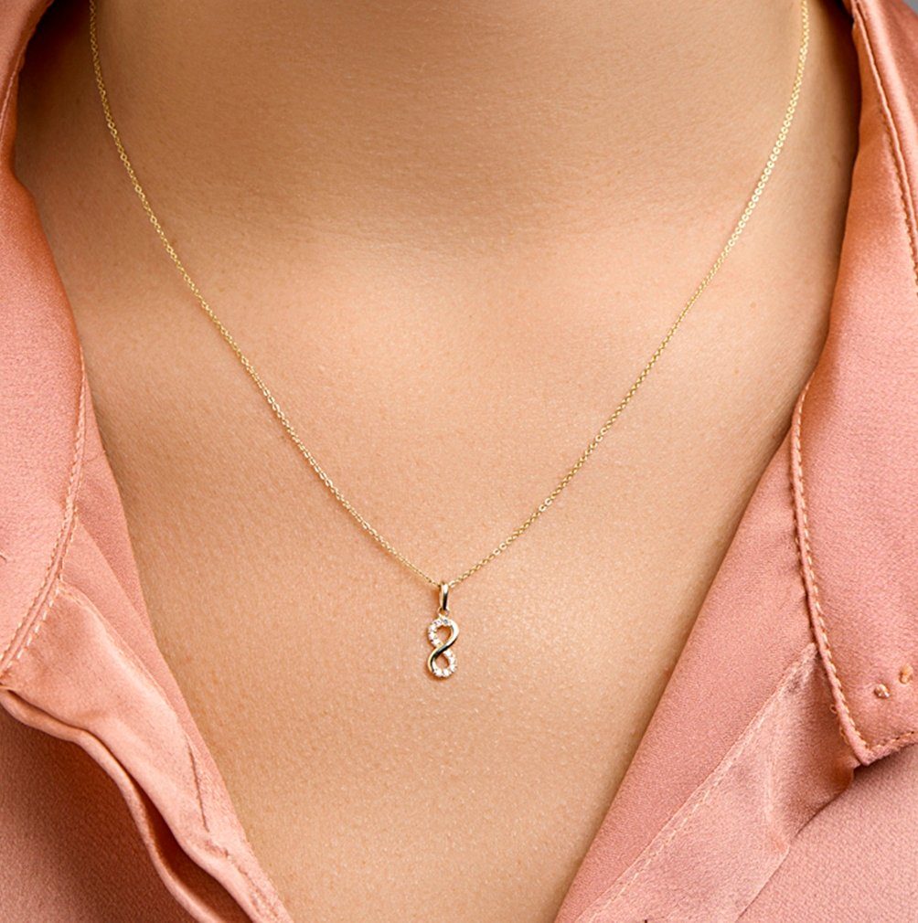 NICEANDnoble Kettenanhänger 585er Gold Anhänger Infinitiy mit Zirkonia günstig online kaufen