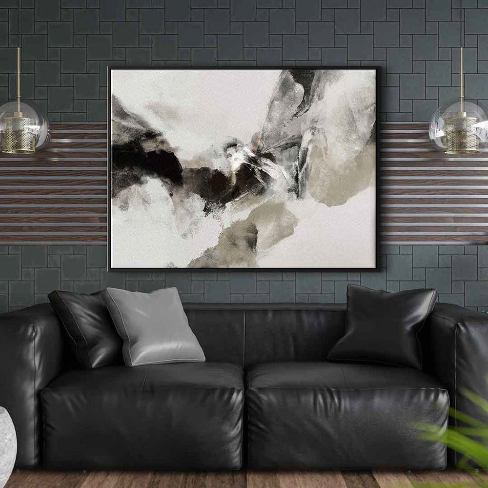 DOTCOMCANVAS® Leinwandbild Vision of the Peak, Leinwandbild weiß beige moderne abstrakte Kunst Druck Wandbild
