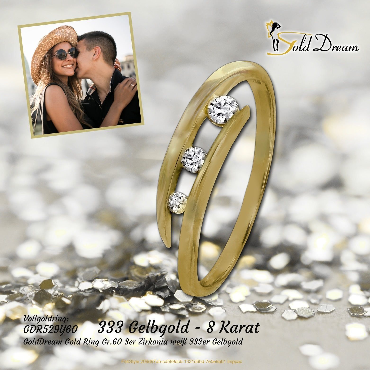 GoldDream Goldring GoldDream Gold Ring Gr.60 Zirkonia, Damen Ring Echtgold, günstig online kaufen