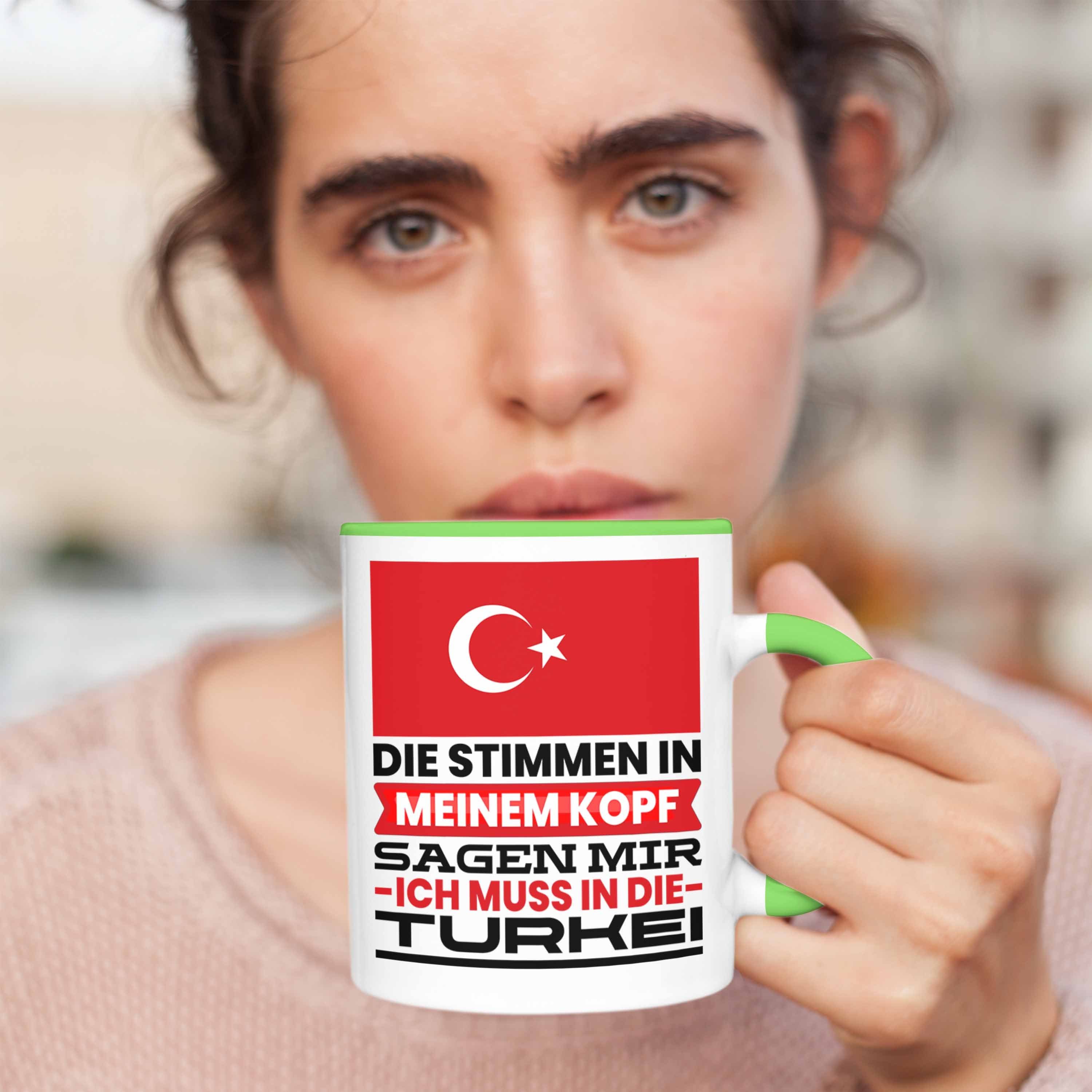 Trendation Tasse Türkei für Geschenkidee Geschenk Mu Türken Ich Grün Geburtstag Urlaub Tasse