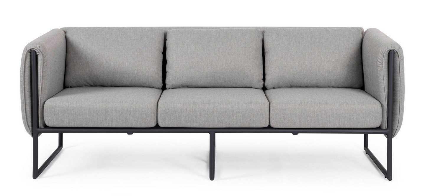 Sofa Sofa Couch Pixel 186x74x72cm Sofa Aluminium Natur24