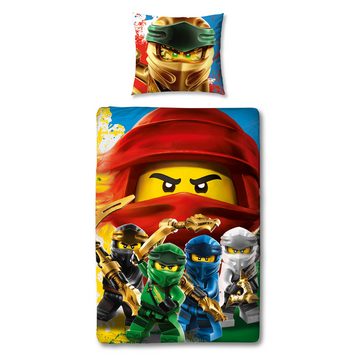 Kinderbettwäsche Lego Ninjago Movie Battle Bettwäsche Linon / Renforcé, BERONAGE, 100% Baumwolle, 2 teilig, 135x200 + 80x80 cm