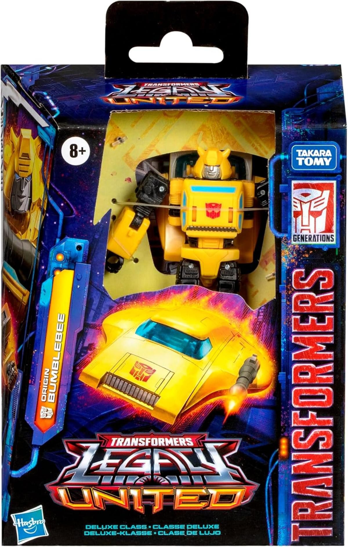 Hasbro Actionfigur Transformers Legacy Deluxe-Klasse Origin Bumblebee Action-Figur 8+
