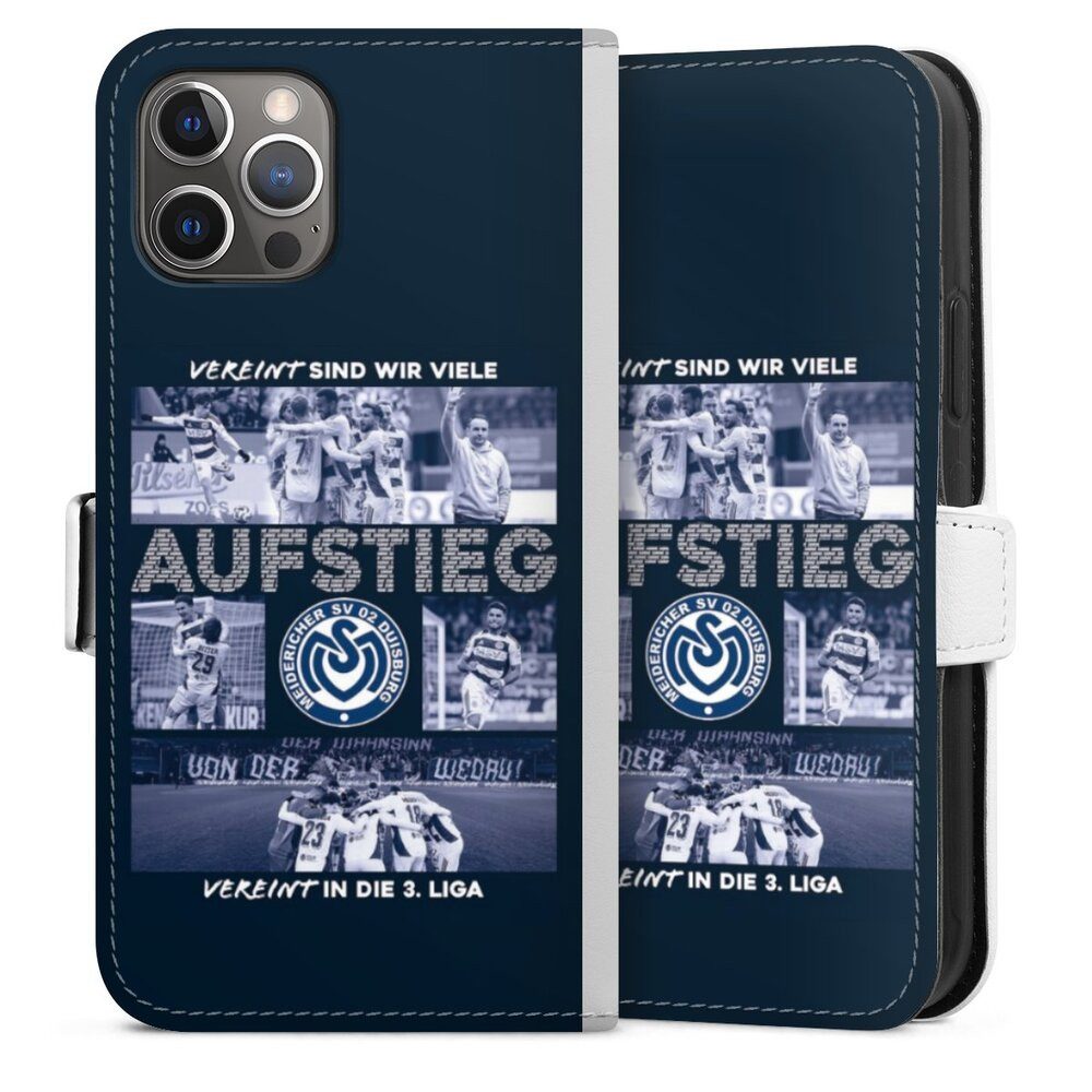 DeinDesign Handyhülle MSV Duisburg Aufstieg Offizielles Lizenzprodukt, Apple iPhone 12 Pro Hülle Handy Flip Case Wallet Cover