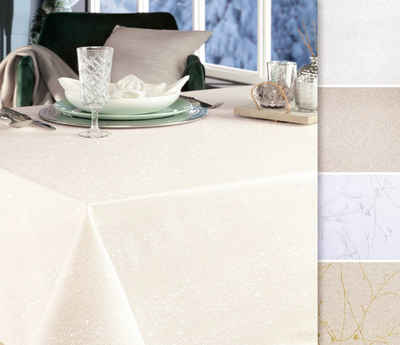 Beautex Tischdecke Baumwolle Tischdecke mit Fleckenschutz, mit Glanz-Lurex Faser (1-tlg)