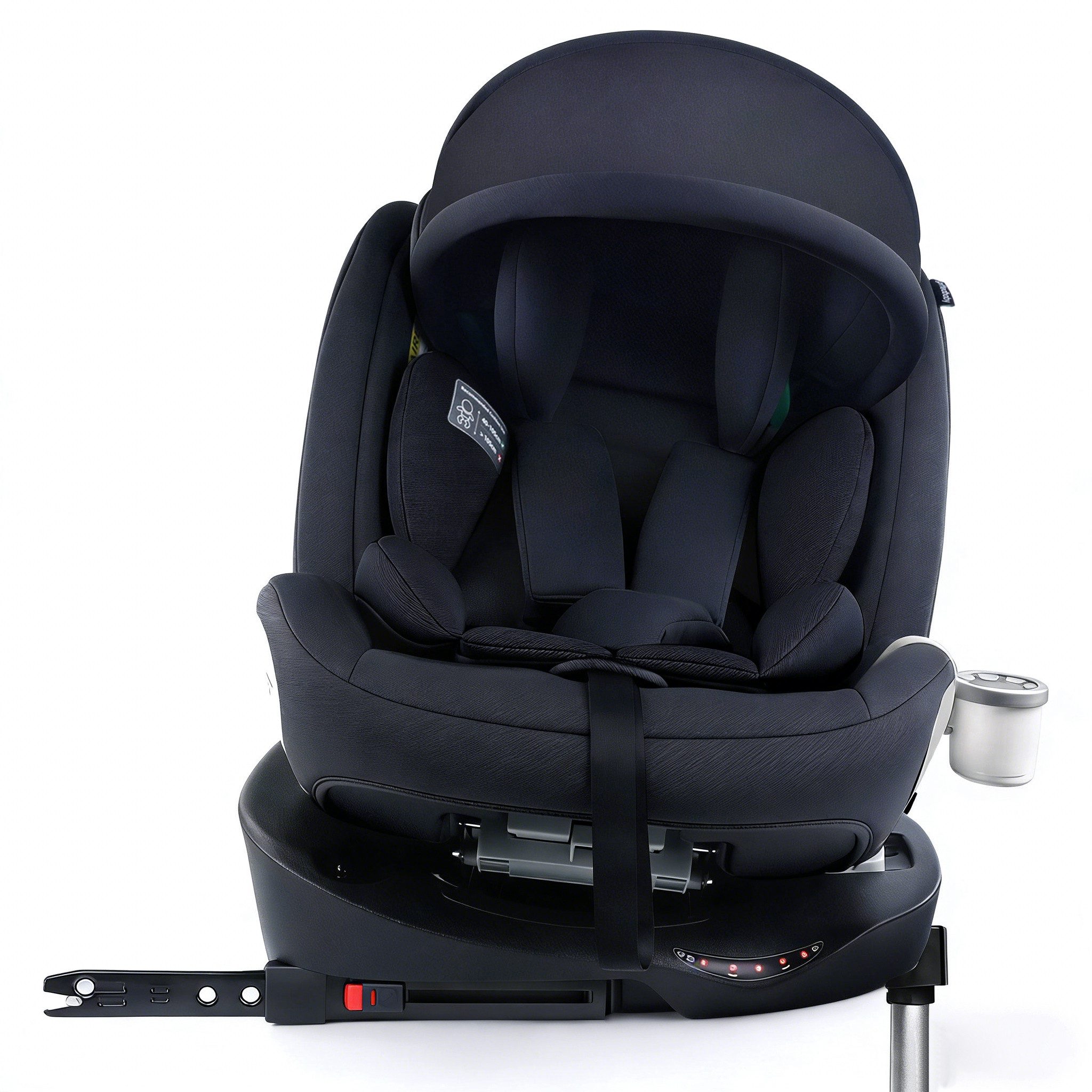 OKWISH Autokindersitz Kinderautositz, (360° drehbarer Kindersitz mit verstellbarer Kopfstütze und ISOFIX für 0–36 kg (40–150 cm), Autositz), mit Sonnenschirm und Getränkehalter