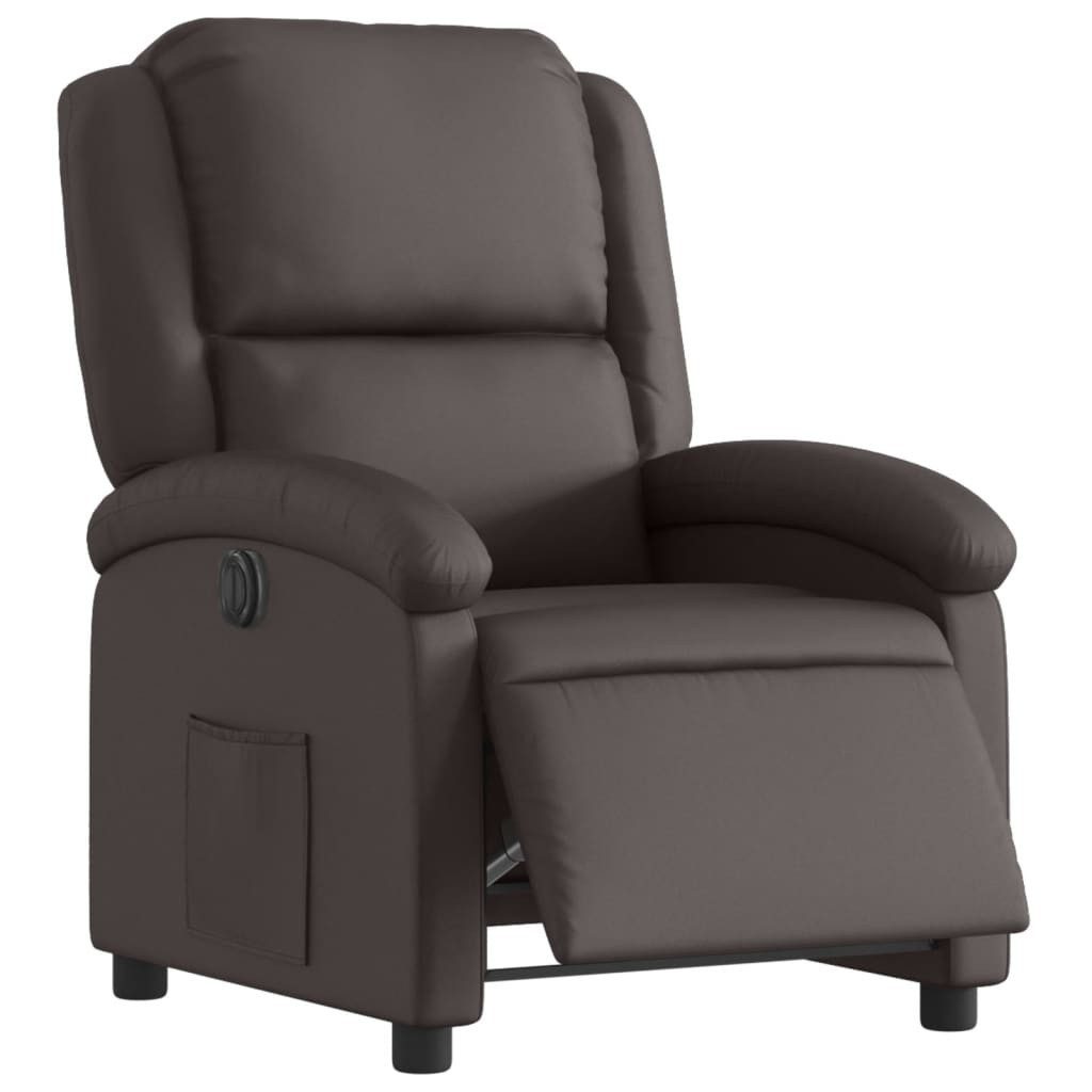 vidaXL Sessel Relaxsessel Elektrisch Dunkelbraun Echtleder (1-St) günstig online kaufen