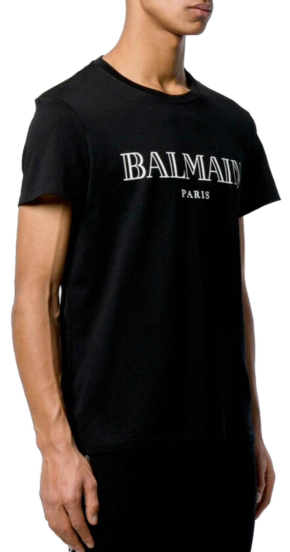 BALMAIN PARIS T-Shirt T-Shirt LogoCotton Designer Shirt Tee Top Straight Fit High-End-Look einen Hauch von Pariser Opulenz mehr