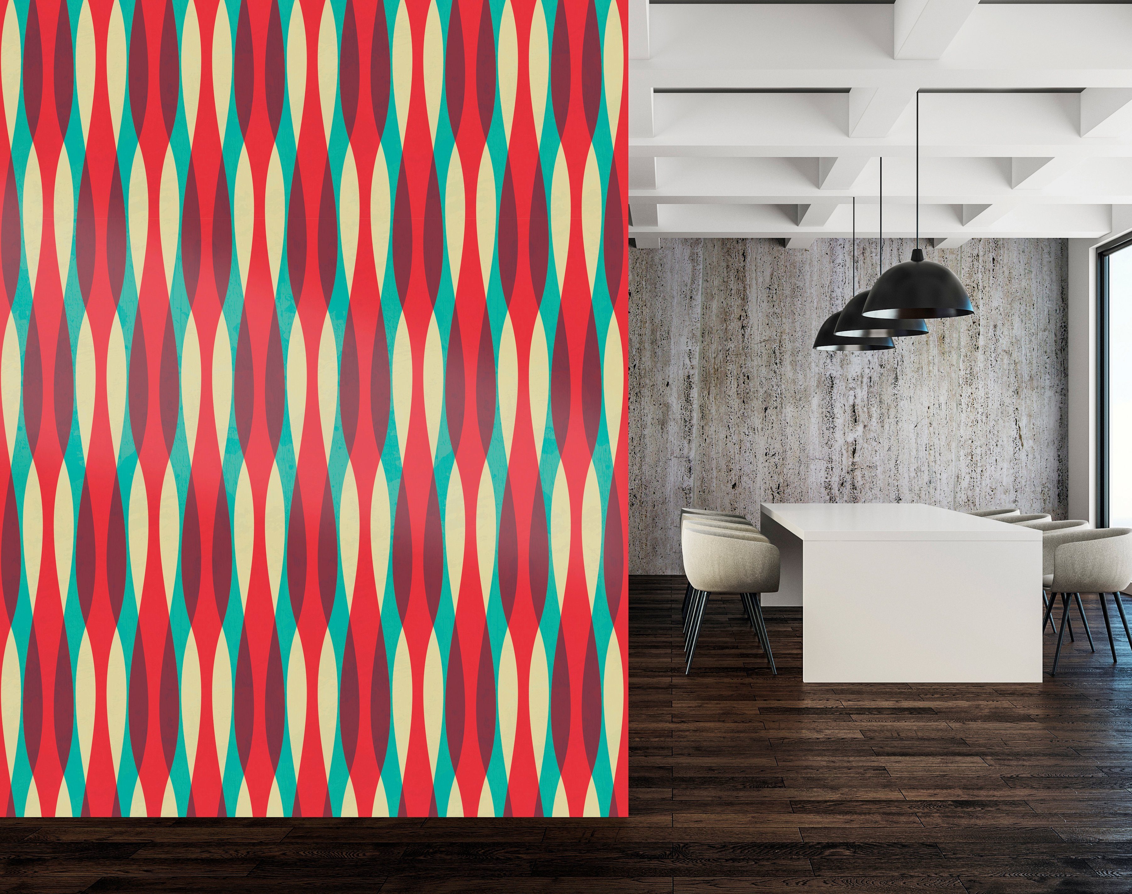 queence Vinyltapete Catelyn, glatt, Streifen, 90x250cm, selbstklebend, kinderleichte Anbringung, Sticker