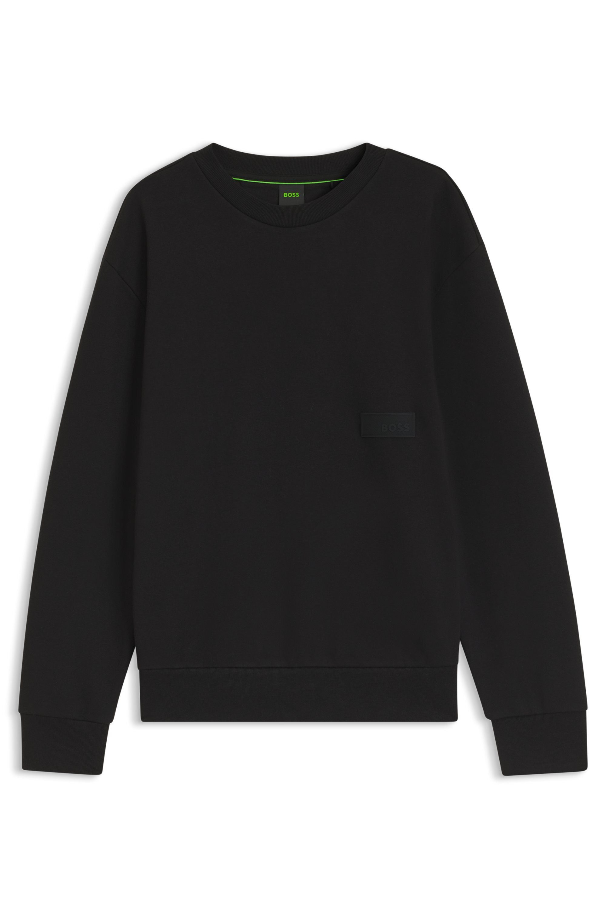 BOSS GREEN Sweatshirt Rundhalsausschnitt, Relaxed Fit, Logo-Badge