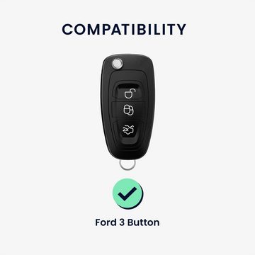 kwmobile Schlüsseltasche Hülle für Ford 3-Tasten Klapp Autoschlüssel (1-tlg), Schlüsselhülle TPU Autoschlüssel Cover