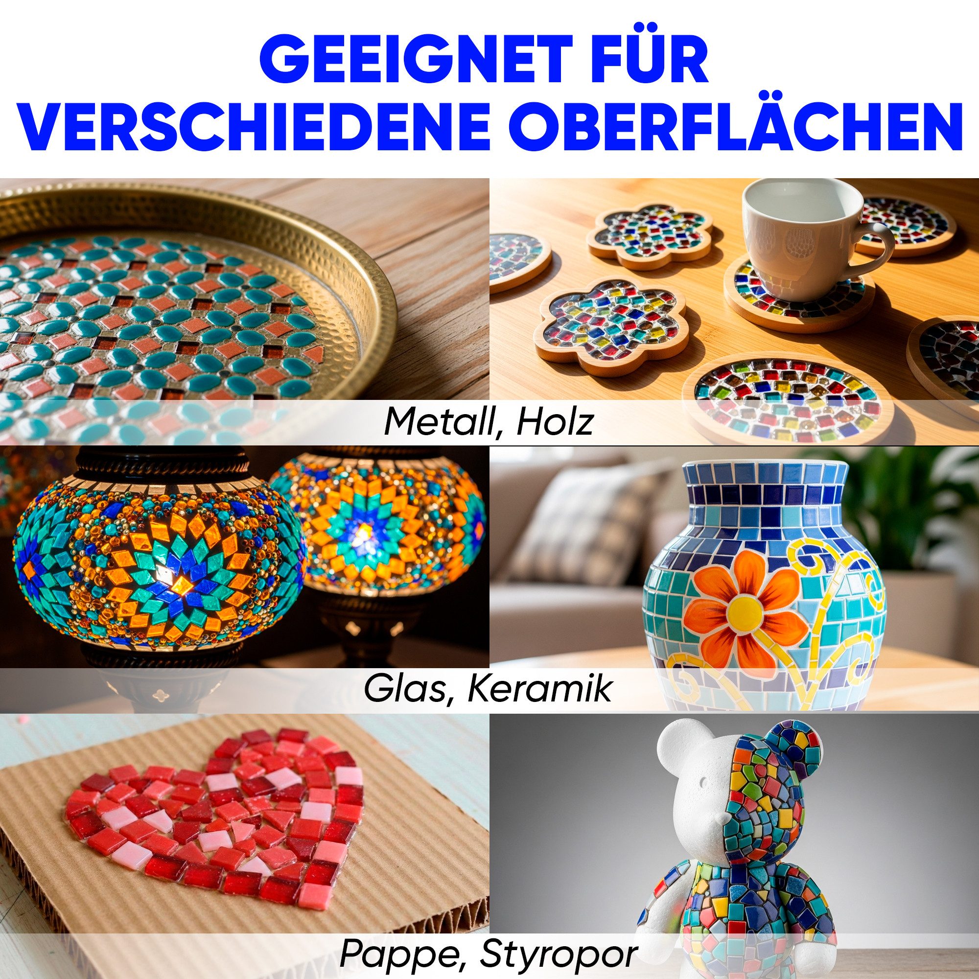 7 Artists Bastelkleber Mosaiksteine Kleber, pulverförmiger Mosaik Kleber 80 ml, Mosaiksteine Kleber – Bild 4 von 5