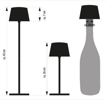 Northpoint LED Tischleuchte LED Akku Tischlampe Flaschenleuchte 3in1 45cm warmweißes Licht