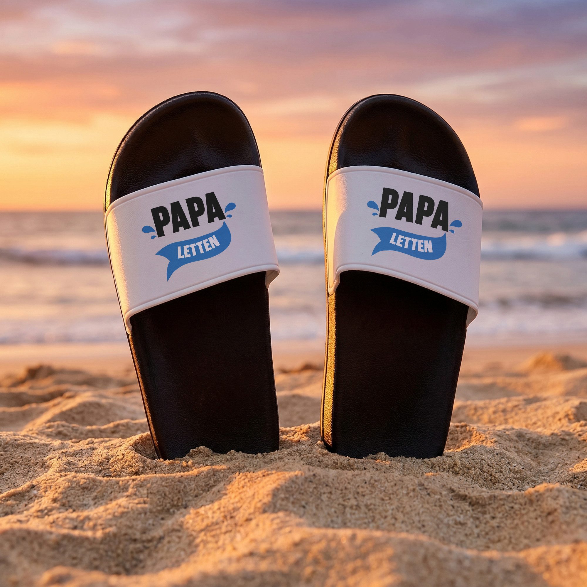 22Feels Papa Geschenk Vatertag Badesandalen Badelatschen Papaletten Herren Badepantolette IN DEUTSCHLAND BEDRUCKT