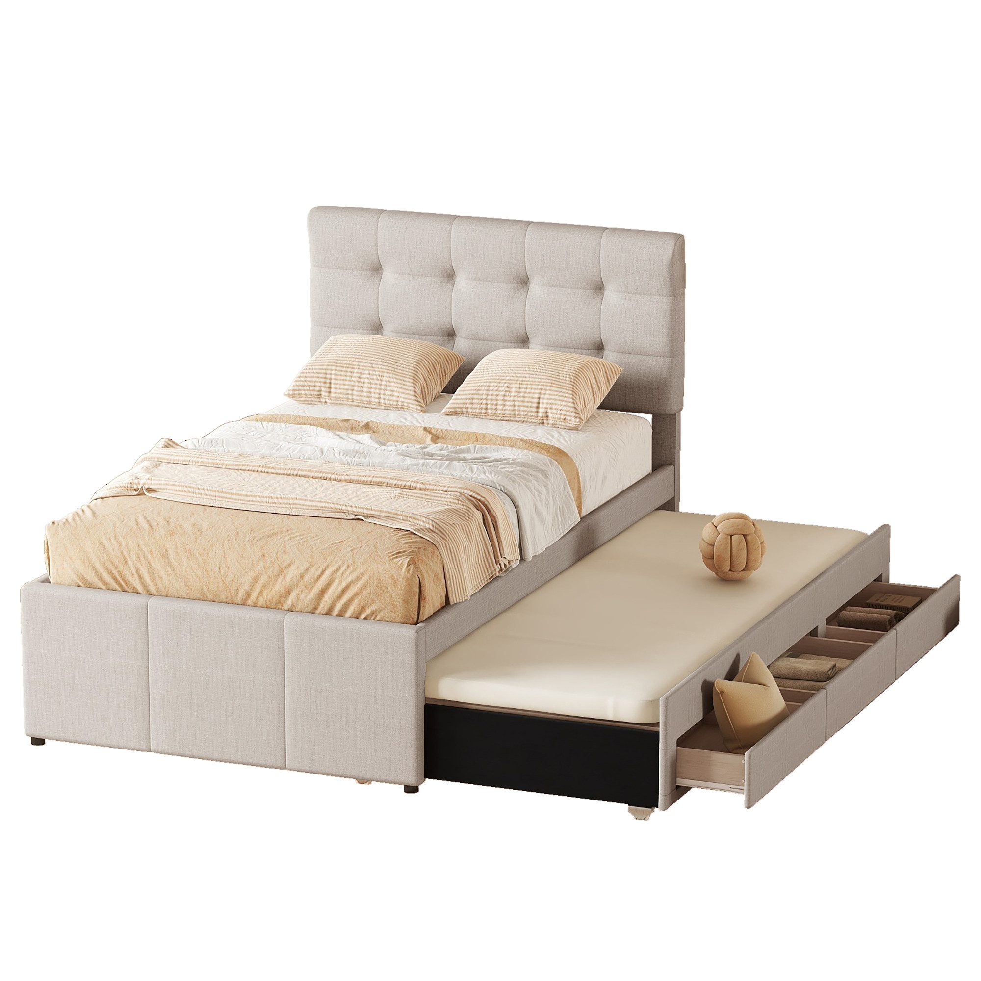 Flieks Polsterbett, Einzelbett 90x200cm mit 3 günstig online kaufen
