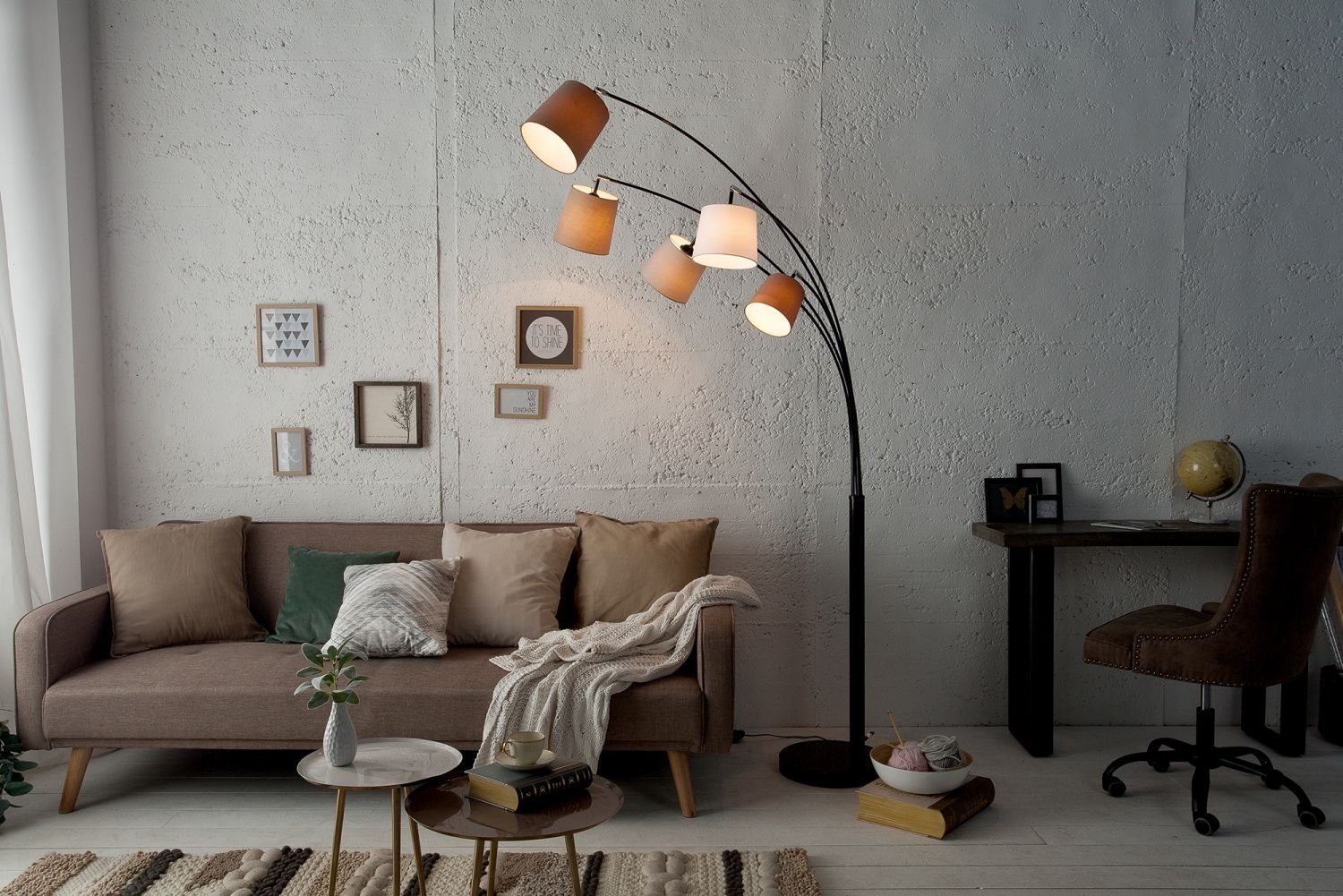 Licht-Erlebnisse Stehlampe DJERE, ohne Leuchtmittel, Stehlampe Modern Wohnzimmer 200cm Design