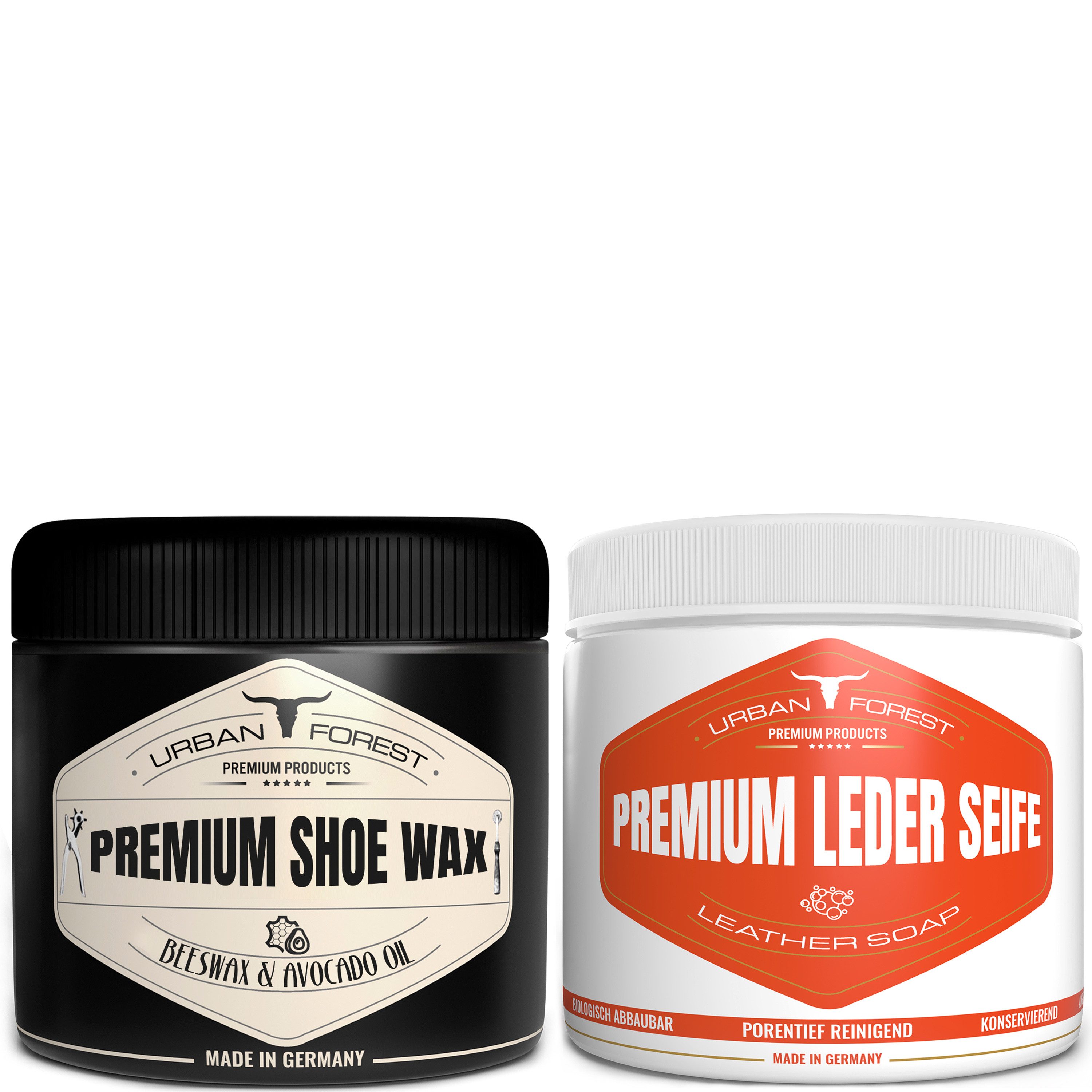 URBAN FOREST Lederseife 500ml + Schuhwachs 250ml farblos Schuhreiniger (2-St. Lederseife 500ml + Schuhwachs 250ml)
