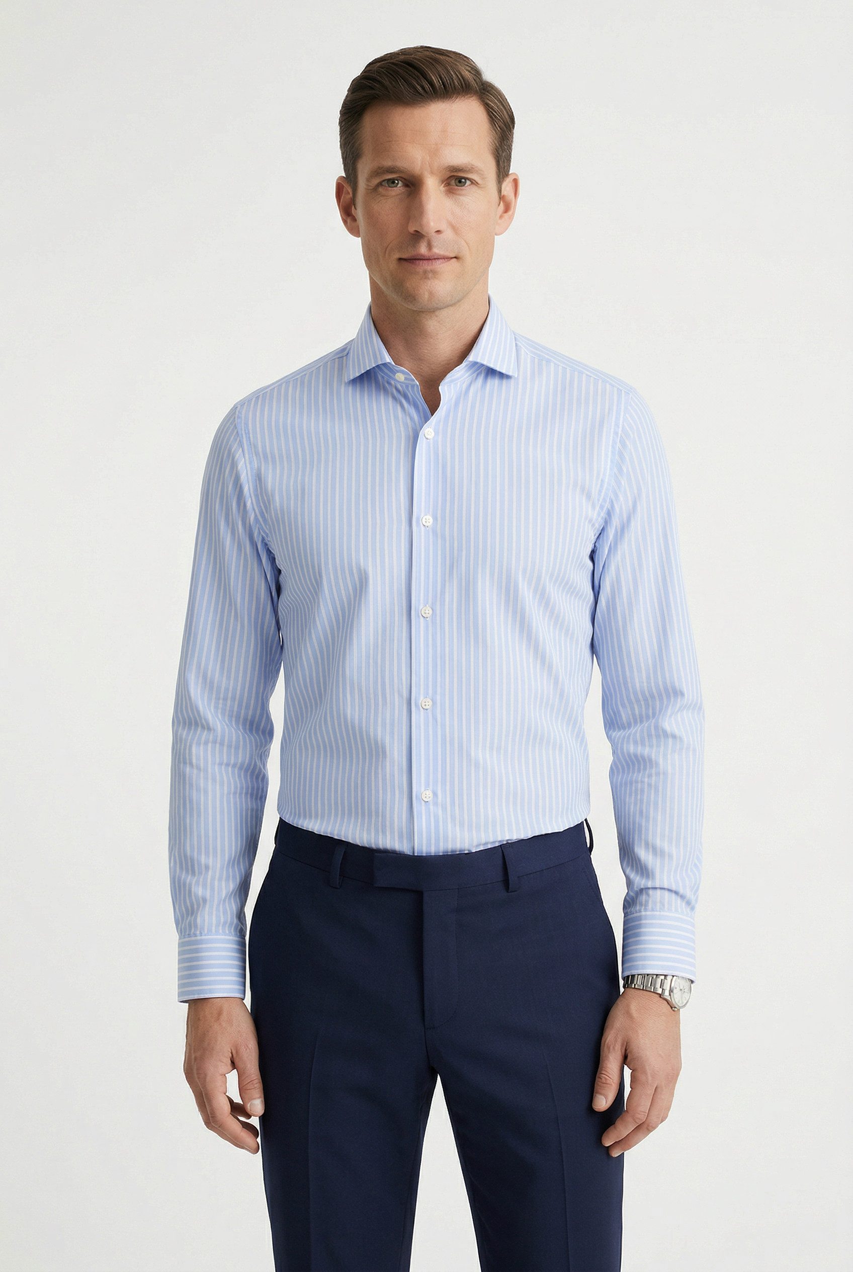 BOSS Businesshemd HANK Kentkragen, Regular Fit, gestreift, Baumwollmischung