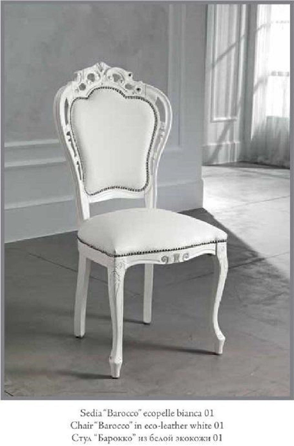 JVmoebel Stuhl Stuhl Esszimmerstuhl Holz Stühle Design Italienische Art déco Lehn Neu