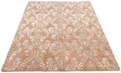 Wollteppich Designer Teppich handgeknüpft braun, morgenland, rechteckig, Höhe: 10 mm, handgeknüpft