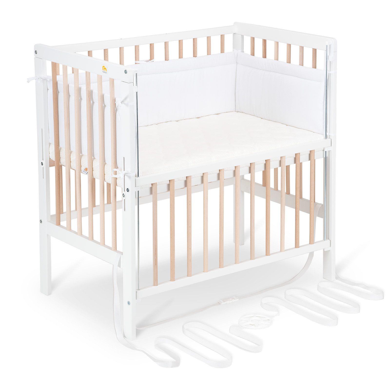FabiMax Beistellbett Flex weiß / natur, günstig online kaufen
