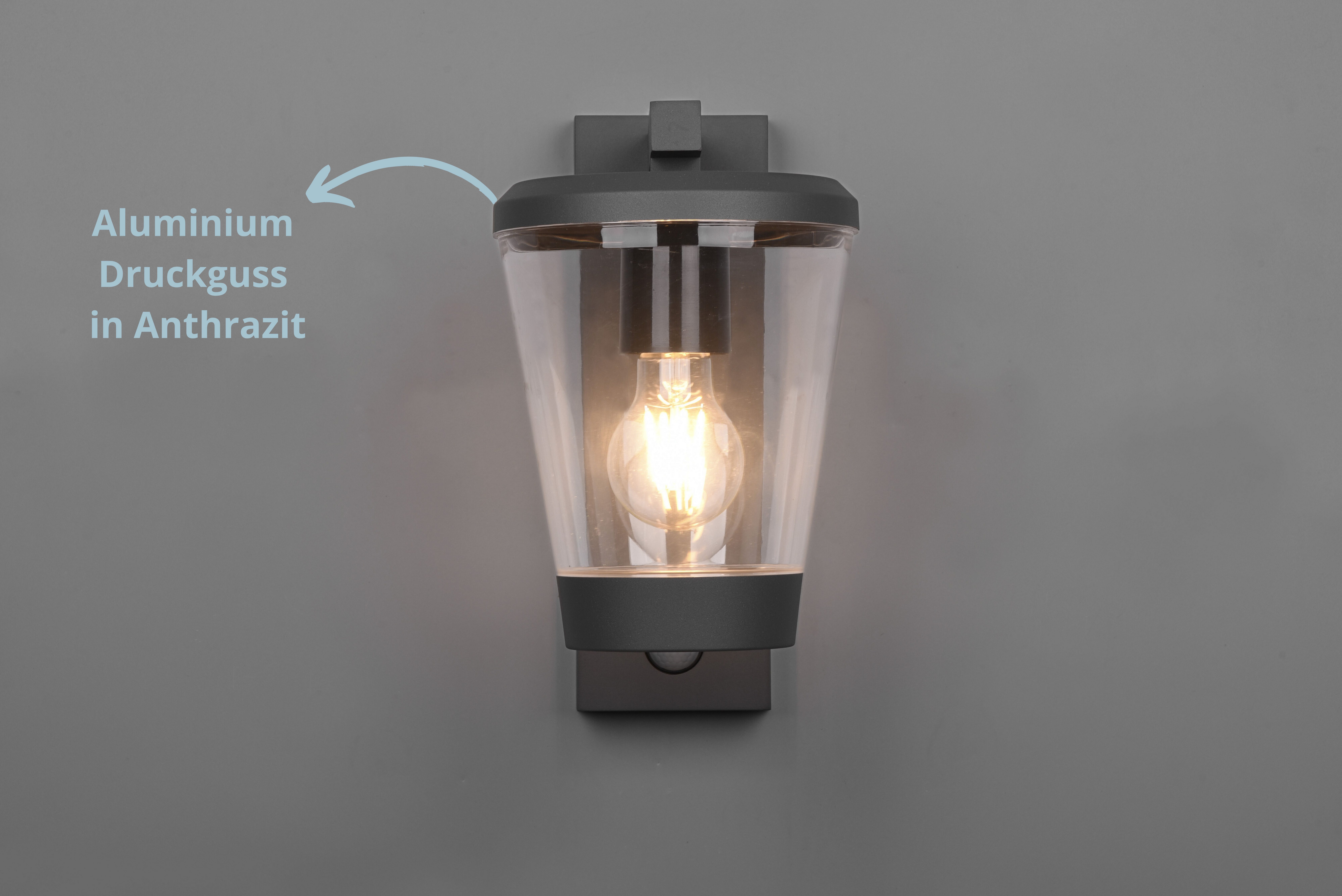 lightling Außen-Wandleuchte Claudio, ohne Leuchtmittel, mit Bewegungsmelder günstig online kaufen