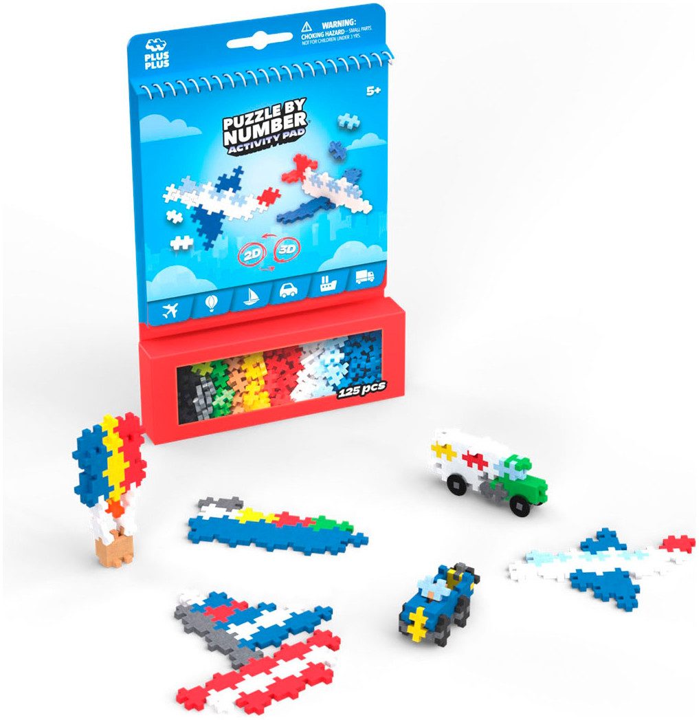 PLUS-PLUS Kreativset Bausteine Puzzle by Number Transport