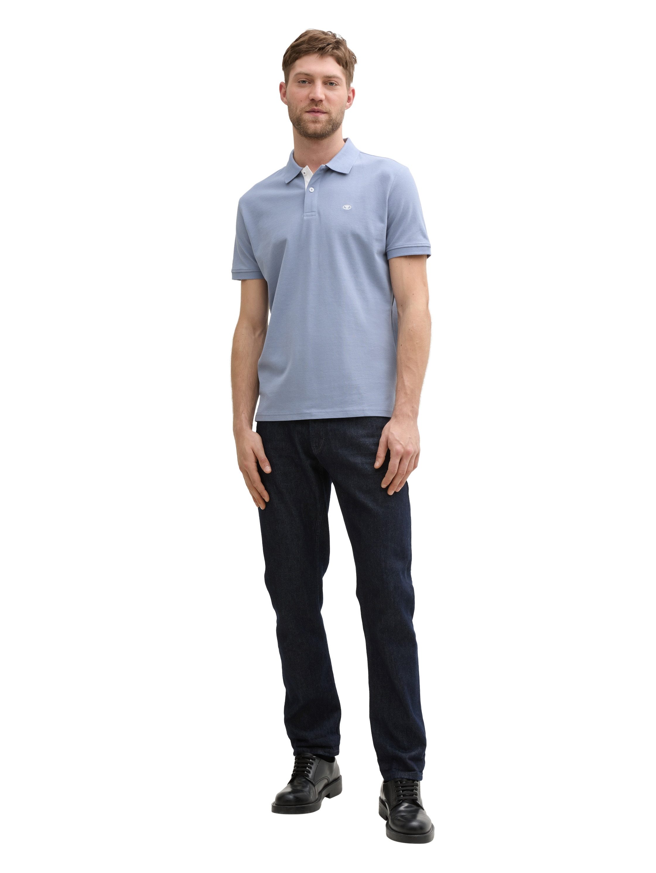 TOM TAILOR Poloshirt mit farblich hervorgehobener Knopfleiste