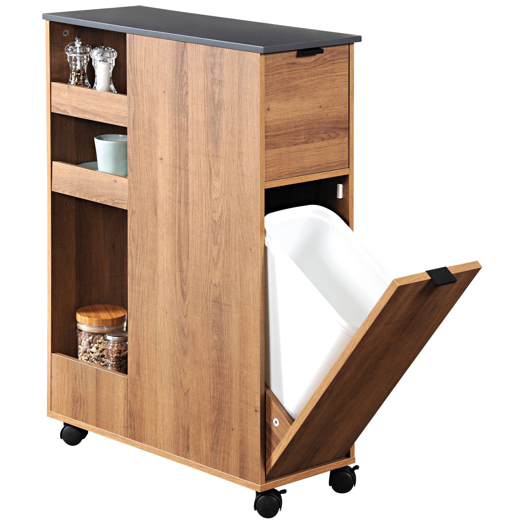 Kesper Küchenwagen Küchenwagen mit Mülleimer, rustikal, KESPER