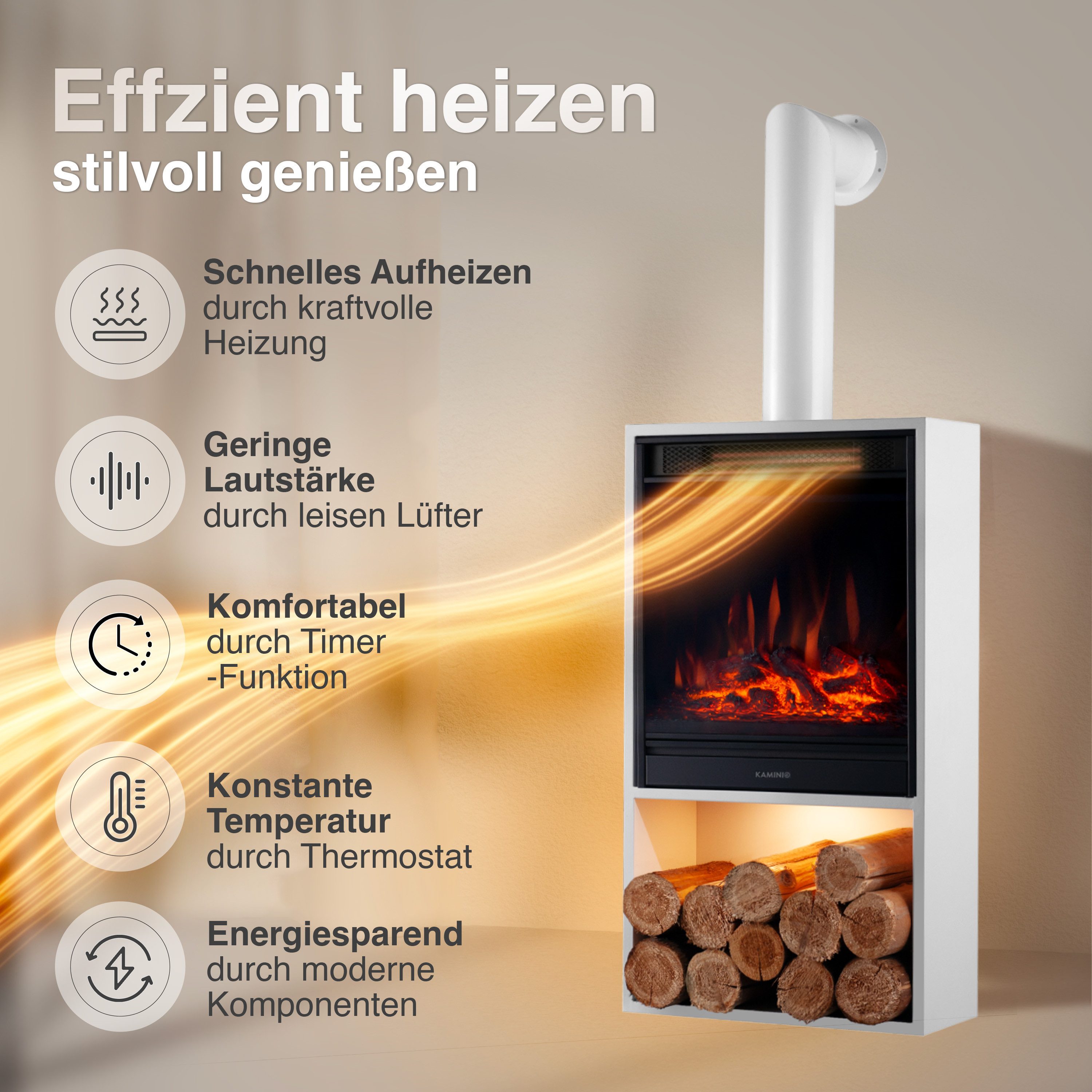 KAMINIO Elektrokamin HUGO, Elektrischer Kamin mit günstig online kaufen