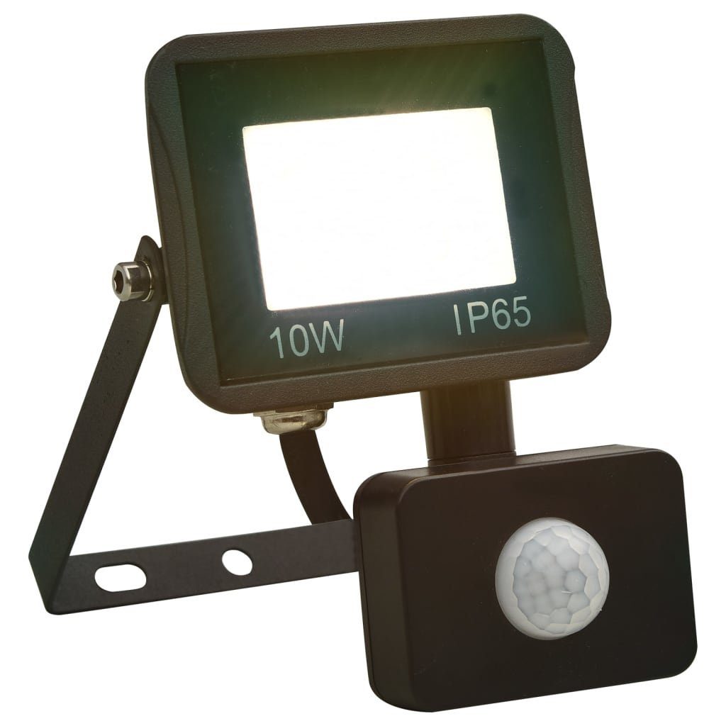 vidaXL Steckdose LED-Fluter mit Sensor 10 W Kaltweiß