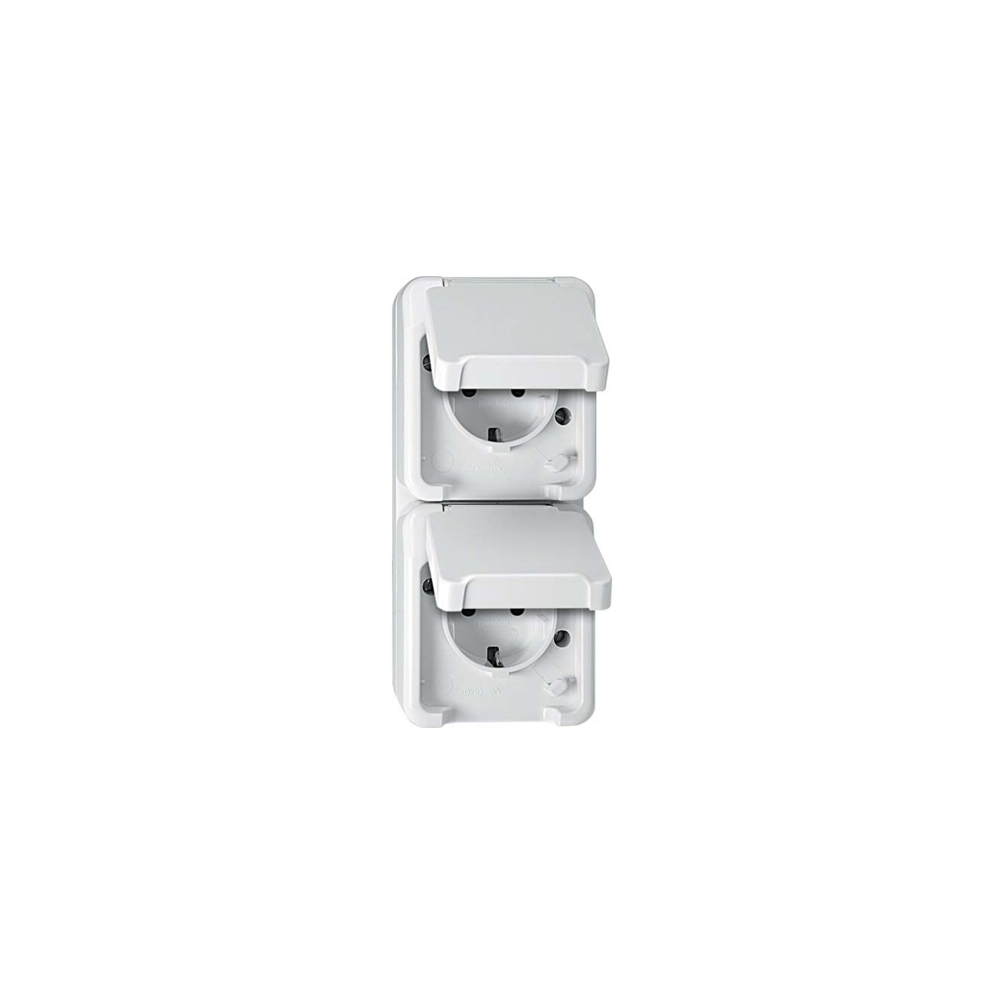 merten Schalter Merten SCHUKO-Doppel-Steckdose lichtgrau MEG2328-8029