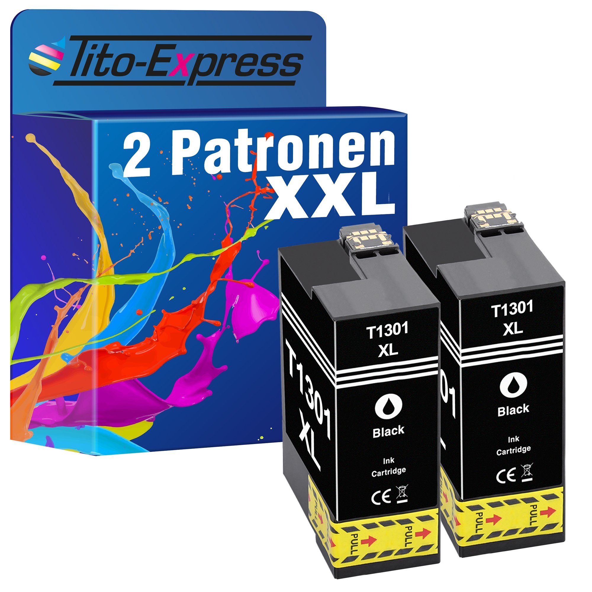 Tito-Express 2er Set ersetzt Epson T1301 Black Tintenpatrone (für BX320FW BX525 BX635 BX935 FWD SX525WD SX620FW WF3520 DWF WF7525) | Tintenpatronen