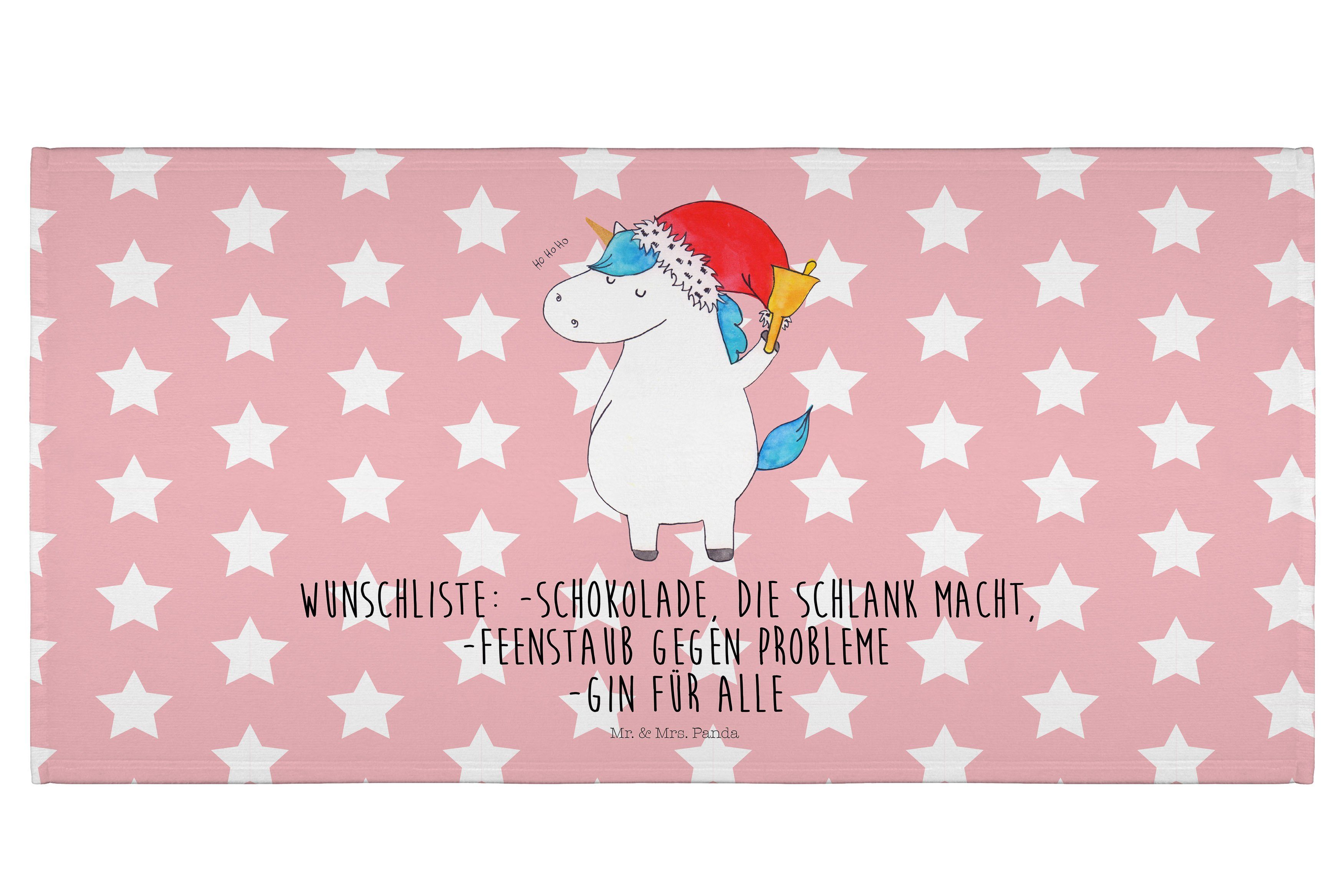 & Nikolaus, - Rot Mrs. Pastell Mr. Weihnachtsmann Einhorn Panda Handtuch Geschenk, Ha, Kinder, - (1-St)