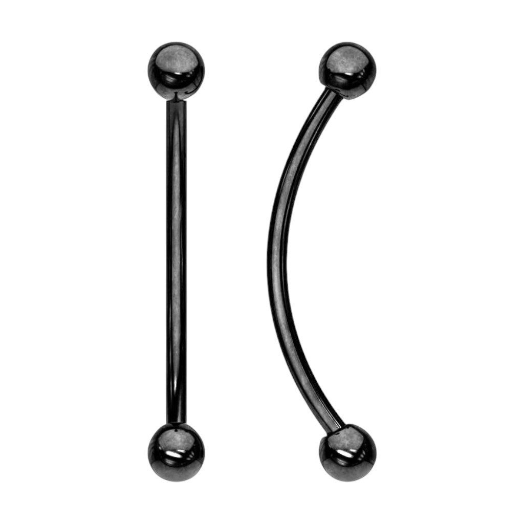 Taffstyle Piercing-Set Snake Eyes Piercing Curved Barbell Chirurgenstahl Zungenpiercing (Zungenpiercing Snake Eye mit Kugeln glänzend hautfreundlich Chirurgenstahl)