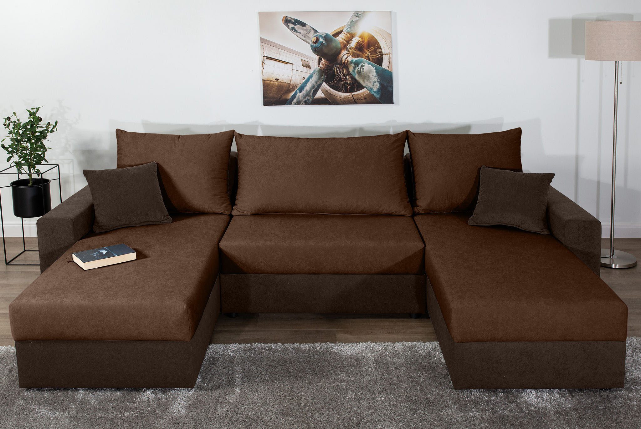 COLLECTION AB Wohnlandschaft Pico U-Form, Wohnlandschaft,2 X Ottomane,Polyätherschaum Polsterung