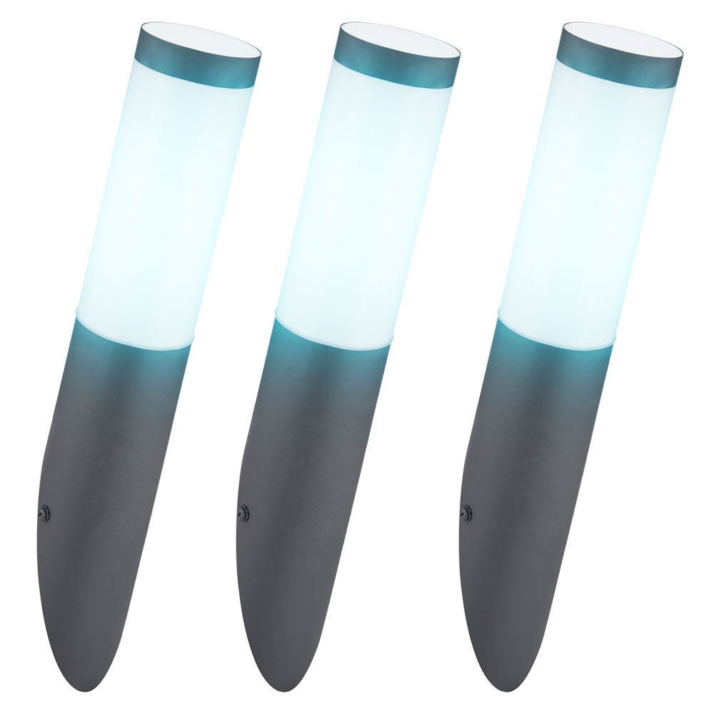 GLOBO LIGHTING LED Wandstrahler, Leuchtmittel inklusive, Kaltweiß, Warmweiß, Neutralweiß, Tageslichtweiß, Farbwechsel, 3er Set Wand Fackel Lampen App Sprach Handy Steuerung Außen Leuchten