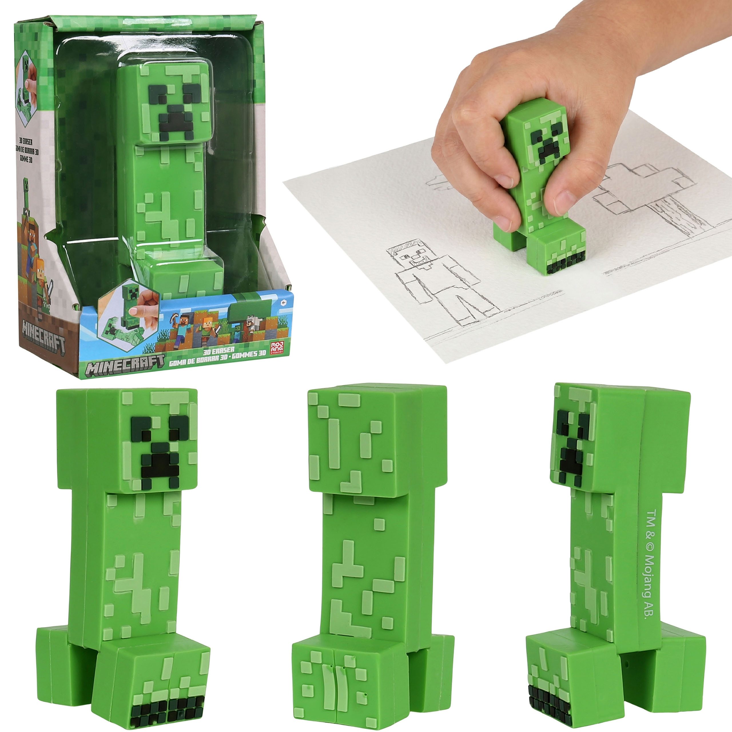 Minecraft Radiergummi Minecraft Creeper Radiergummi für Kinder – 3D-Gamer, 8 cm