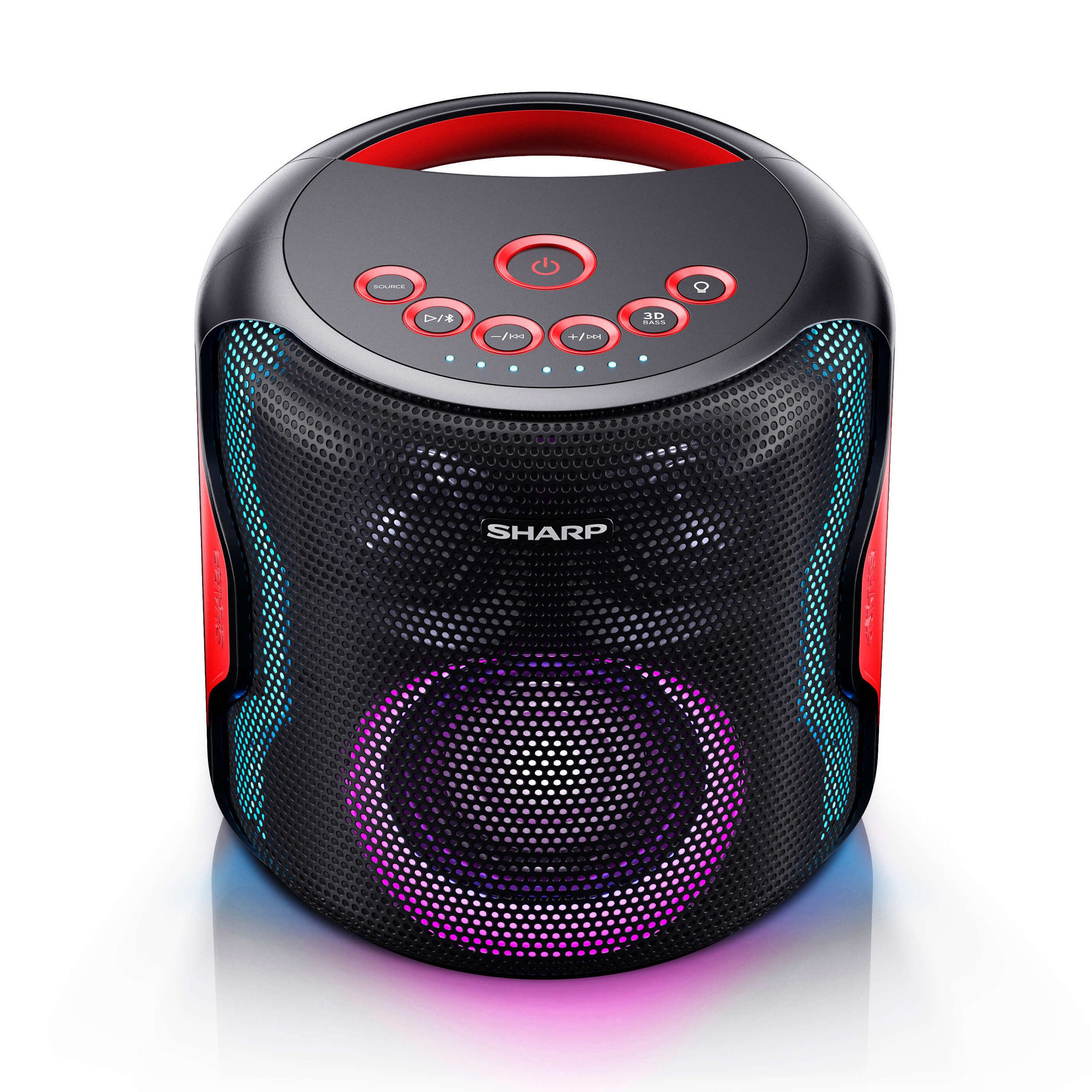 Sharp PS921BK Party-Lautsprecher (Bluetooth, LED Beleuchtung, IPX5 geschützt, 14h Akku)