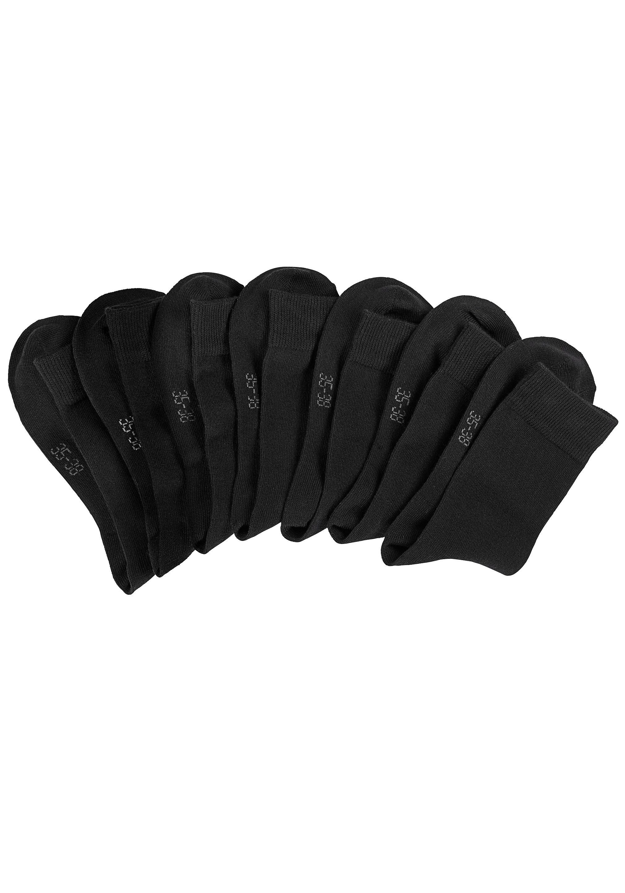 Lavana Basicsocken Damensocken meliert und uni (Packung, 7-Paar, Gr. 35-38 bis 39-42) mit druckfreiem Bündchen – Bild 2 von 5