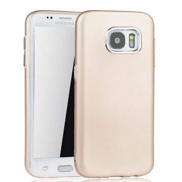 König Design Handyhülle Samsung Galaxy S7 Edge, Samsung Galaxy S7 Edge Handyhülle Backcover Gold