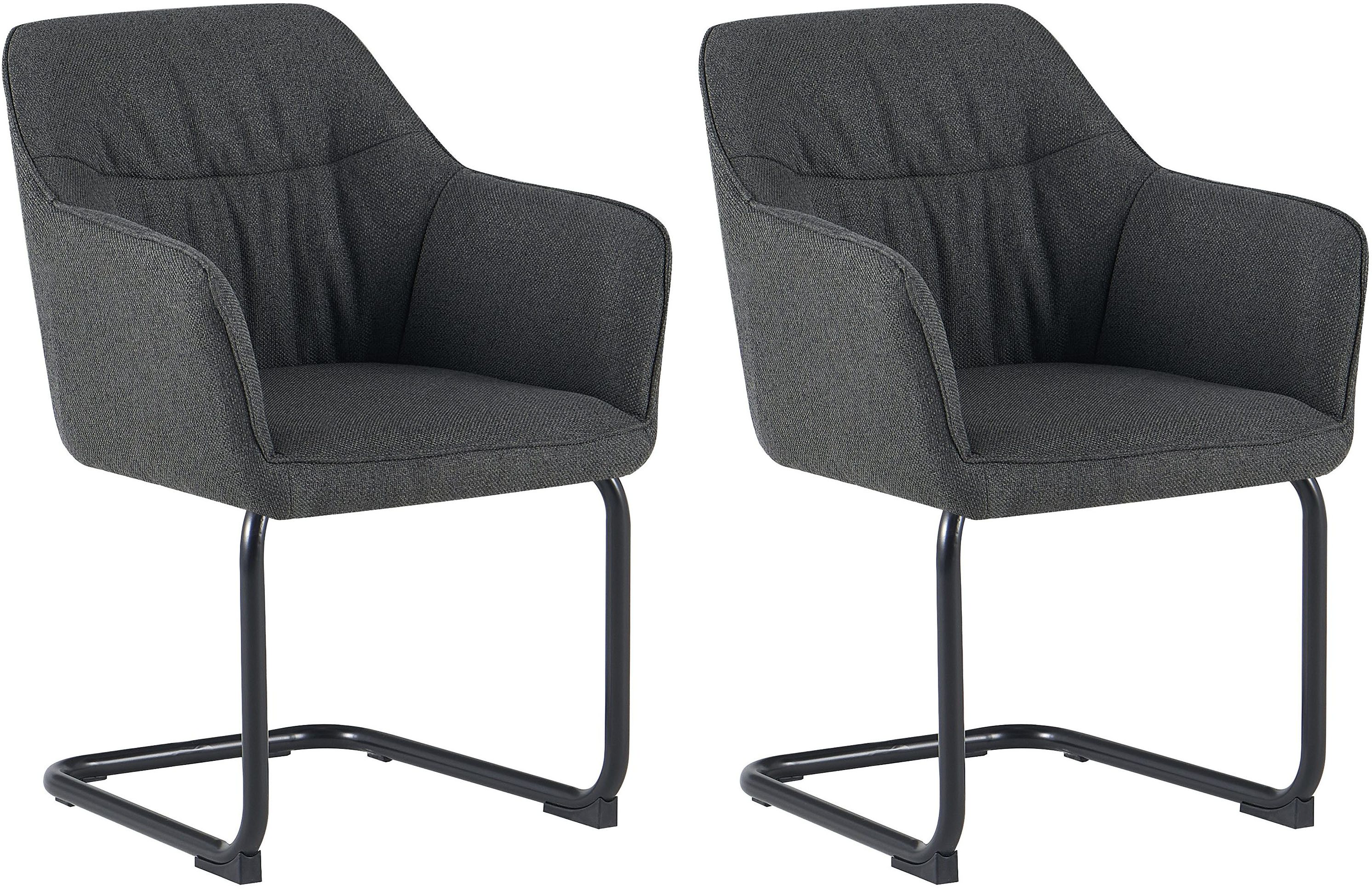 OTTO home Freischwinger Elba (Set, 2 St), gemütlicher Stuhl / Sessel, 180 Grad drehbar, Auto Return, Webstoff